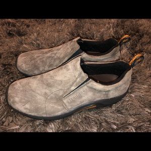 Merrell gunsmoke loafers suede Sz 11.5 shoes